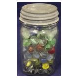 Kerr Mason Jar Full of Marbles - 5 1/2 tall