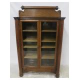 Fancy Carved Oak Double Door Bookcase