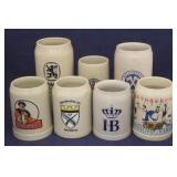 Lot of 7 Vintage Beer Mugs - asst