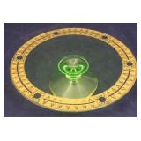Green Glass w/ Gold Trim Cake Stand