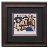 The lecture print plate signed by Fernand Leger