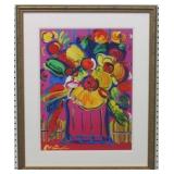 Pink Vase w/ Flowers Giclee by Peter Max