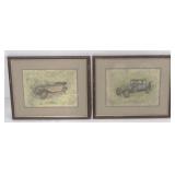 Pair of Framed Car Prints