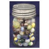 Mason Jar Full of Glass Marbles