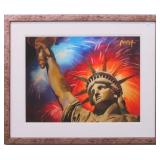 Liberty Under Fireworks Giclee by Peter Max