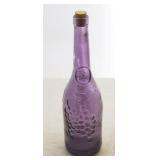 Purple Glass Bottle w/ Cork - 13" tall