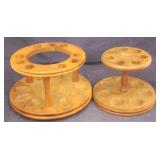 Lot of 2 Vintage Wood Pipe Holders