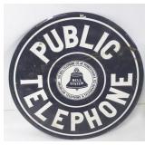 Bell Public Telephone Metal Sign