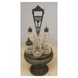 Antique Silver Plate & Glass Caster Set