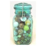 Ball Jar (Qt Size) Full of Marbles - 8" tall