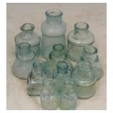 Lot of 11 Vintage Glass Bottles - asst