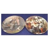 Pair of Norman Rockwell Collector Plates