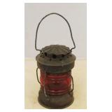 Lantern w/ Red Glass Globe