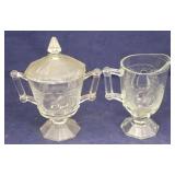Baltimore Pear pressed glass creamer & sugar