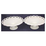 Pair of Milk Glass Compotes