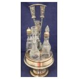 Antique Silver Plate & Glass Caster Set