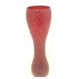 Etched Art Glass Vase