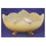 Amber Glass Footed Bowl