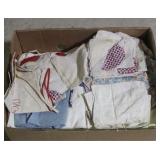 Box Lot of Assorted Vintage Linens