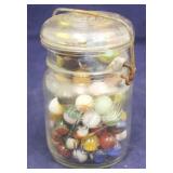 Ball Mason Jar Full of Glass Marbles