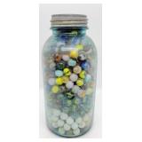 Ball Mason Jar Full of Marbles - 9 1/2" tall