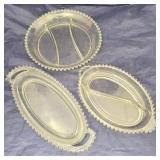 Imperial Candlewick Glass Dishes, 3 pieces