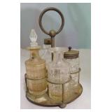 Antique Castor Set - 2 stoppers missing