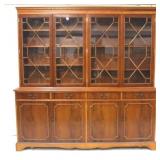 Yew wood 4 door bookcase