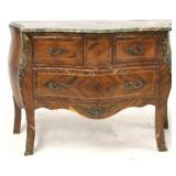 French marble top bombe chest with ormolu