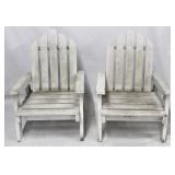 Pair Adirondack painted arm chairs
