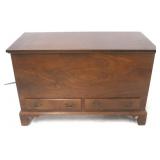 Early pine blanket chest with 2 drawers