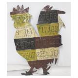License Plate Rooster - 17.5 x 26