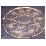 Heisey Orchid platter, Waverly blank