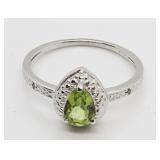 1.50 CT GREEN AMETHYST & DIAMOND RING