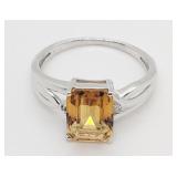 2.04 CT DARK CITRINE & DIAMOND COCKTAIL RING