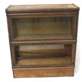 Original finish oak 2 stack barrister bookcase