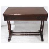 One drawer window table in mahogany