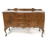 Walnut burl front Queen Anne sideboard
