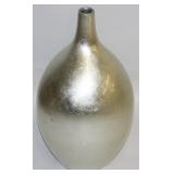 Silver art glass vase