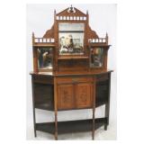 English Edwardian Mirror Back Etagere