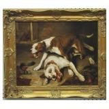 Dogs Catching Breath After Playing on Canvas