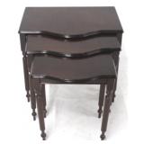 Mahogany carved set of nesting tables