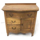 Oak bow front washstand