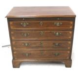 English 4 drawer inlaid chest of drawers