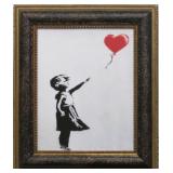 Girl w/Balloon on Canvas by Graffiti Artist Banksy