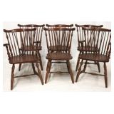 Set of 6 Henkel Harris brace back Windsor chairs