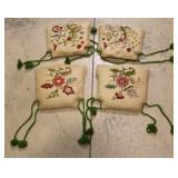 4 Crewel chair cushions