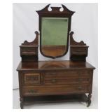 Edwardian Carved Dresser w/ Mirror