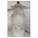 White Ceramic Owl Lamp - 23.5" tall