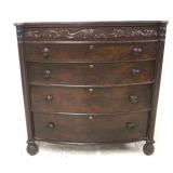 Mahogany bow front 5 drawer chest